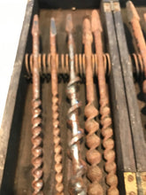 Antique/Vintage Manual Drill Bits In Original Wooden Box (#244)