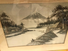 Vintage Asian Hand Embroidered 3-D Landscape Framed (#422)