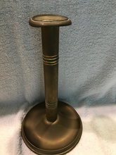 Antique Tall Brass Hogscrapper Candle Holder #93