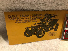 Vintage Charles Kacsur Vergennes Auto Show Metal Dash Plaque (#452)