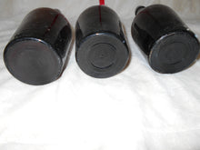 3 Vintage Dark Amber Beverage Bottles (501)