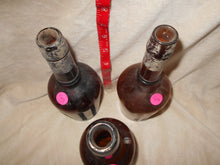 3 Vintage Dark Amber Beverage Bottles ( 504)