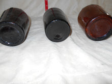 3 Vintage Dark Amber Beverage Bottles ( 504)