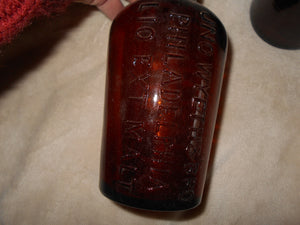 Antique/Vintage Bottles:  3 Dark Amber Beverage Bottles (505)