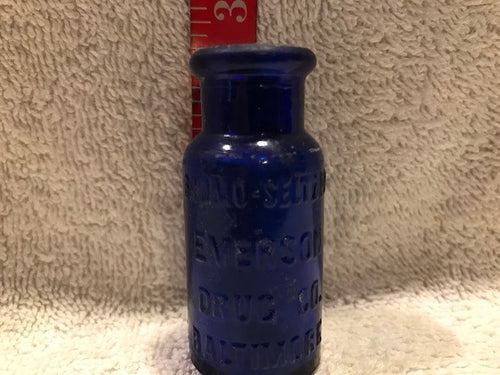 Vintage Bromo-Seltzer Colbat Blue Bottle (#478)