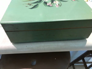 Vintage Wooden, Hand Painted Silverware Box (#258)