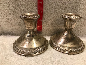 Vintage Set of Crown Sterling Silver Candle Holders (#403)