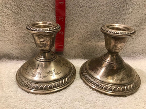 Vintage Set of Crown Sterling Silver Candle Holders (#403)