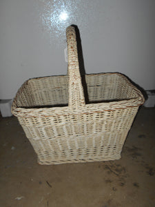 Vintage Woven White-Painted Basket (17) #2016