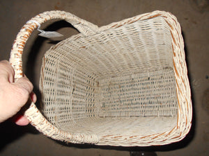 Vintage Woven White-Painted Basket (17) #2016