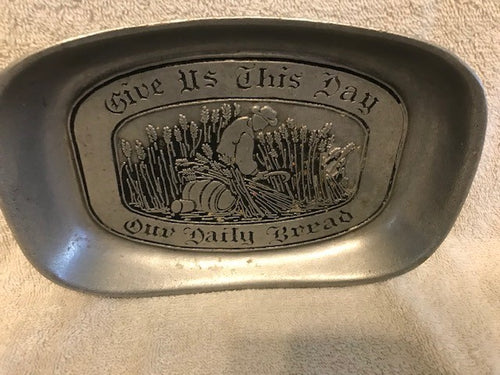 Vintage Heavy Pewter Wall Tray 