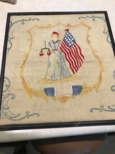 Antique/Vintage Patriotic Embroidered Picture Framed (500)