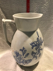 Vintage White Ceramic Tulip Printed Washing Pitcher (#428)