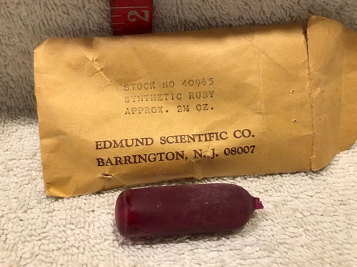 Vintage Edmund Scientific Co Synthetic Ruby in Original Packaging (#480)