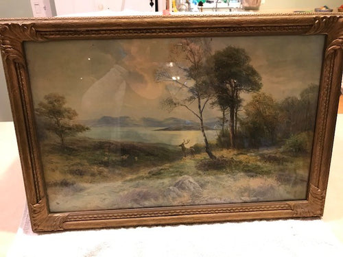 Vintage Ernest Walbourn Wildlife/Landscape Print Framed (#424)