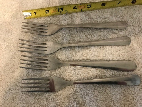 Vintage Set of 4 Stainless Steel Forks (#492)