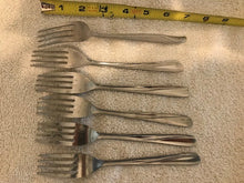 Vintage Set of 6 Stainless Steel Forks (#493)