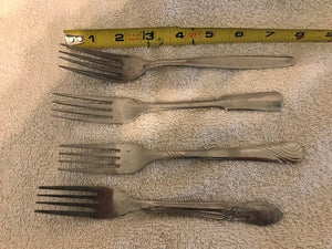 Vintage Set of 4 Stainless Steel Forks -Oddlot (#494)