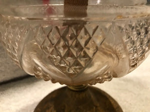 Vintage Faux Brass & Glass Kerosene Lamp (#461)