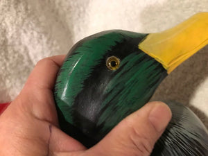 Decorative Hand-Carved & Painted Male Mallard Decoy (#419)