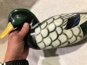 Decorative Hand-Carved & Painted Male Mallard Decoy (#419)