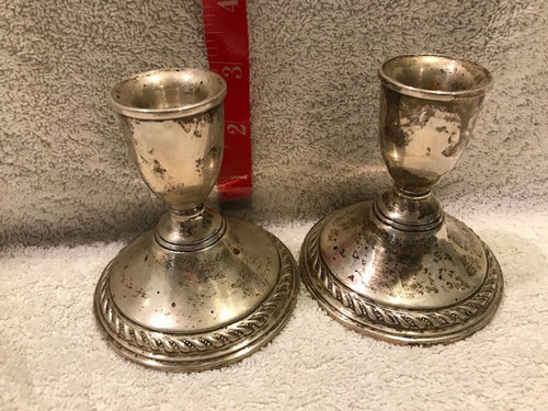 Vintage Set of Preisner Sterling Silver Weighted Candle Holders (#404)