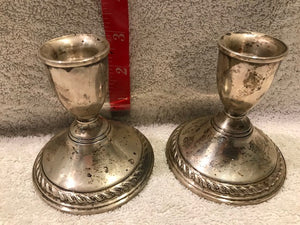 Vintage Set of Preisner Sterling Silver Weighted Candle Holders (#404)