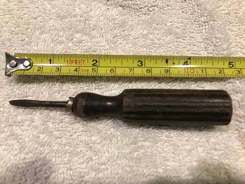 Vintage Black Wooden Handled Screw Driver (#246)